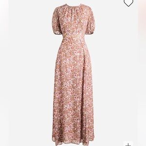 JCREW NWT Open-back metallic clip-dot dress in bouquet floral